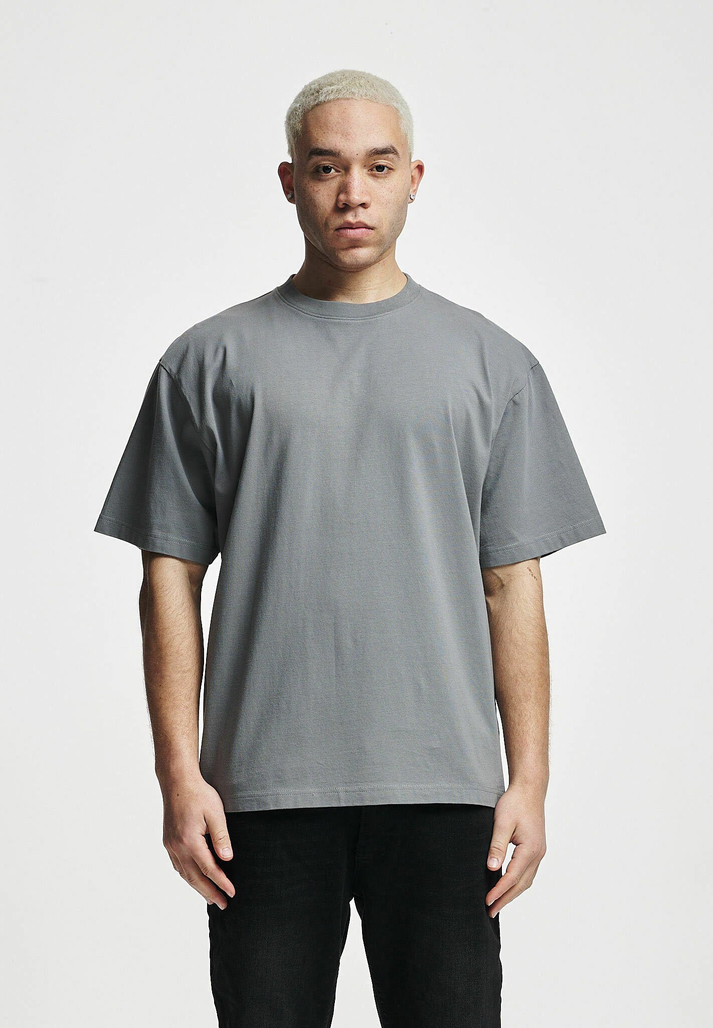 [LOW CLASSIC] / ☆ 25SS LOW T-SHIRT / LIGHT MELANGE GREY Grey Oversize T-Shirt Women's - Lightweight Fabric | Oner