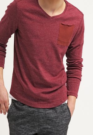 Long sleeved top - mottled light red