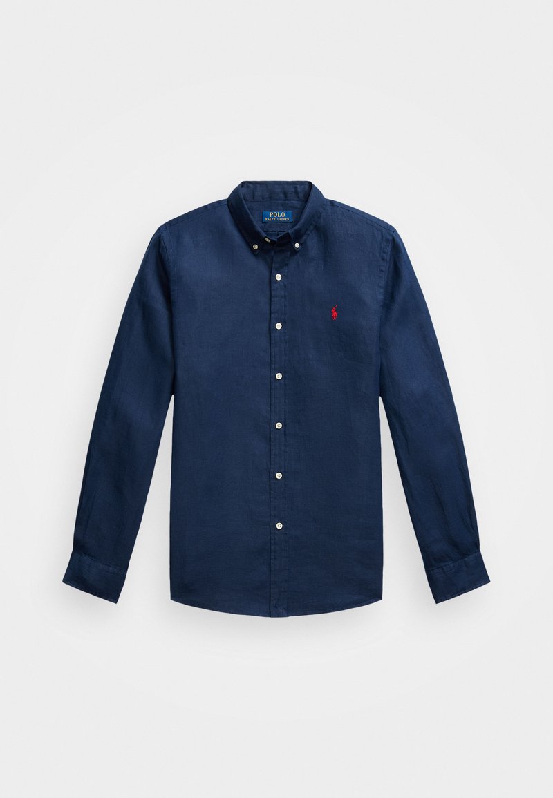 ralph lauren navy dress shirt Ralph Lauren Slim Fit Oxford Shirt Navy