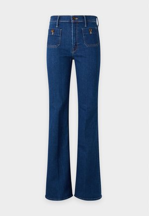 Mother, THE PATCH POCKET DOOZY - Дънки с широк крачол - dark blue denim