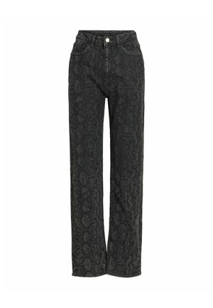 VILA, STRAIGHT FIT JEANS VIKELLY HIGH-WAIST - Jean droit - dark grey denim