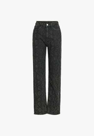 VILA, STRAIGHT FIT JEANS VIKELLY HIGH-WAIST - Jean droit - dark grey denim