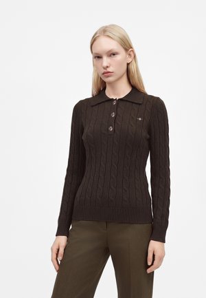 GANT, RUGGER - поло риза - deep brown