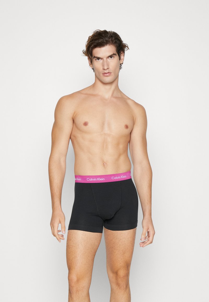 Calvin Klein Underwear TRUNK 3 PACK COTTON STRETCH - Boxer alsónadrág - black/wild aster/grey heather/arctic green