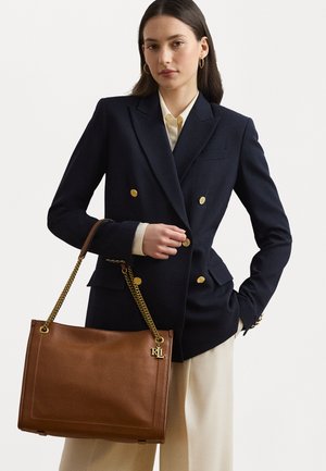 Lauren Ralph Lauren PEBBLED LEATHER LARGE BRADLEY TOTE BAG - Bolso shopping - lauren tan
