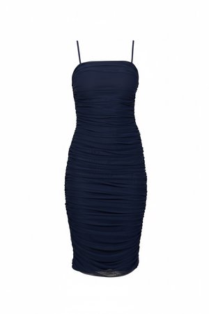 WAL G., JULIANNE ROUCHED MIDI - Kokteilikleit/peokleit - navy blue