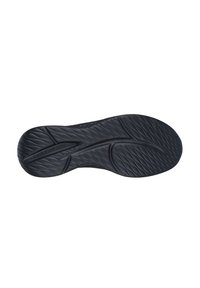 Suola di scarpa in gomma nera con un motivo a diamante testurizzato e scanalature distintive per la trazione. Il marchio è impresso sul lato.
