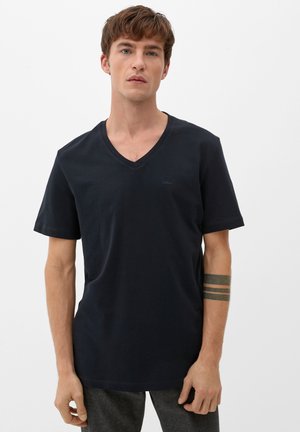 MIT V-AUSSCHNITT - T-shirt basique - navy