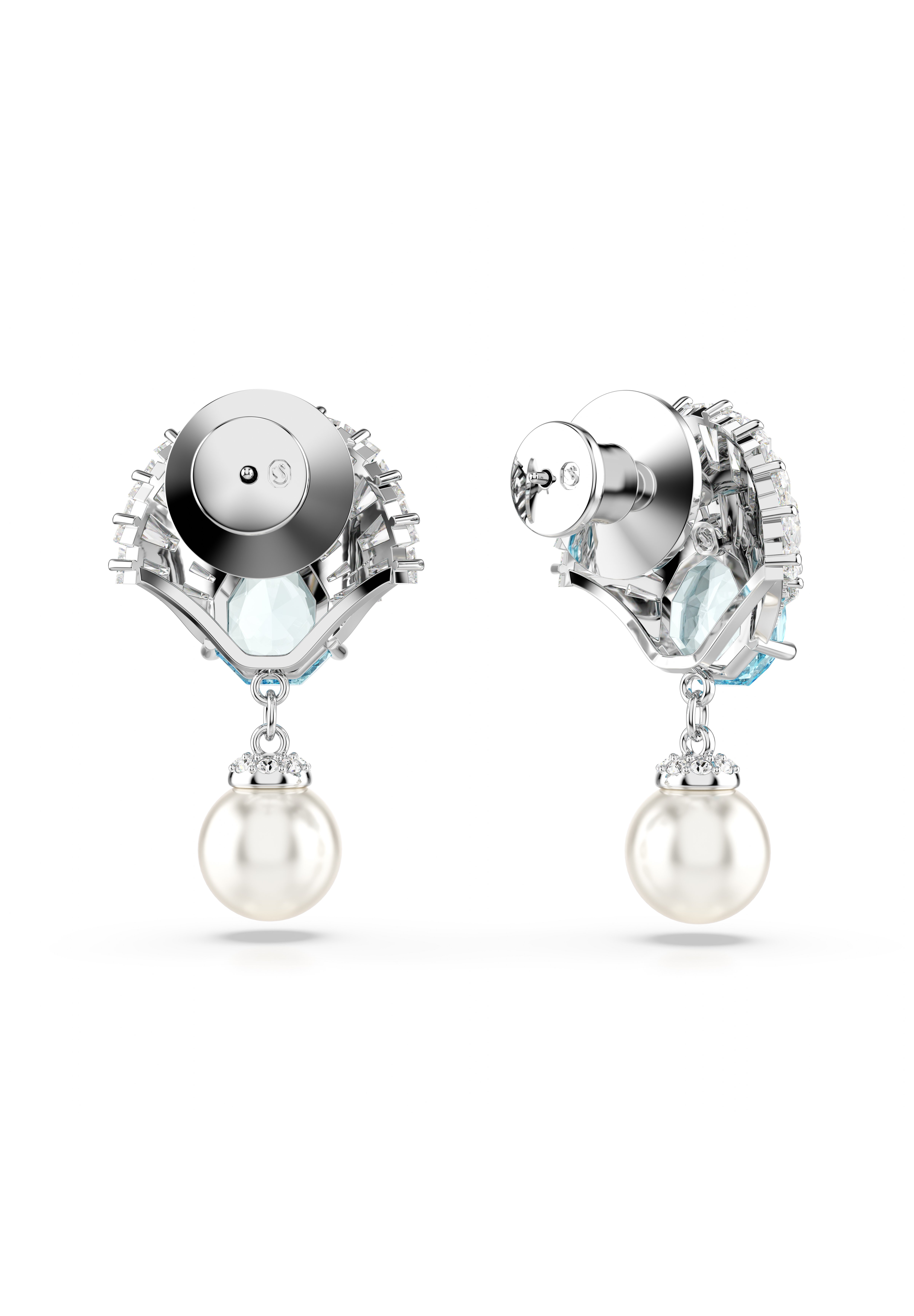 Swarovski IDYLLIA DROP EARRINGS SHELL - Earrings - blue - Zalando