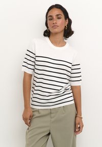 Kaffe - LIZZA NARROW STRIPED   - T-Shirt print - chalk   black stripe Thumbnail-Bild 1