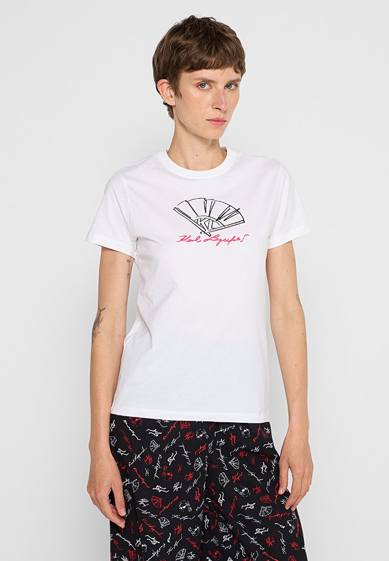 Karl Lagerfeld T-shirt print wit Karl Lagerfeld T-shirt print wit