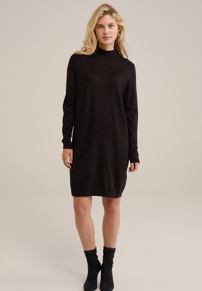 WE Fashion Gebreide jurk donkerbruin WE Fashion Gebreide jurk donkerbruin
