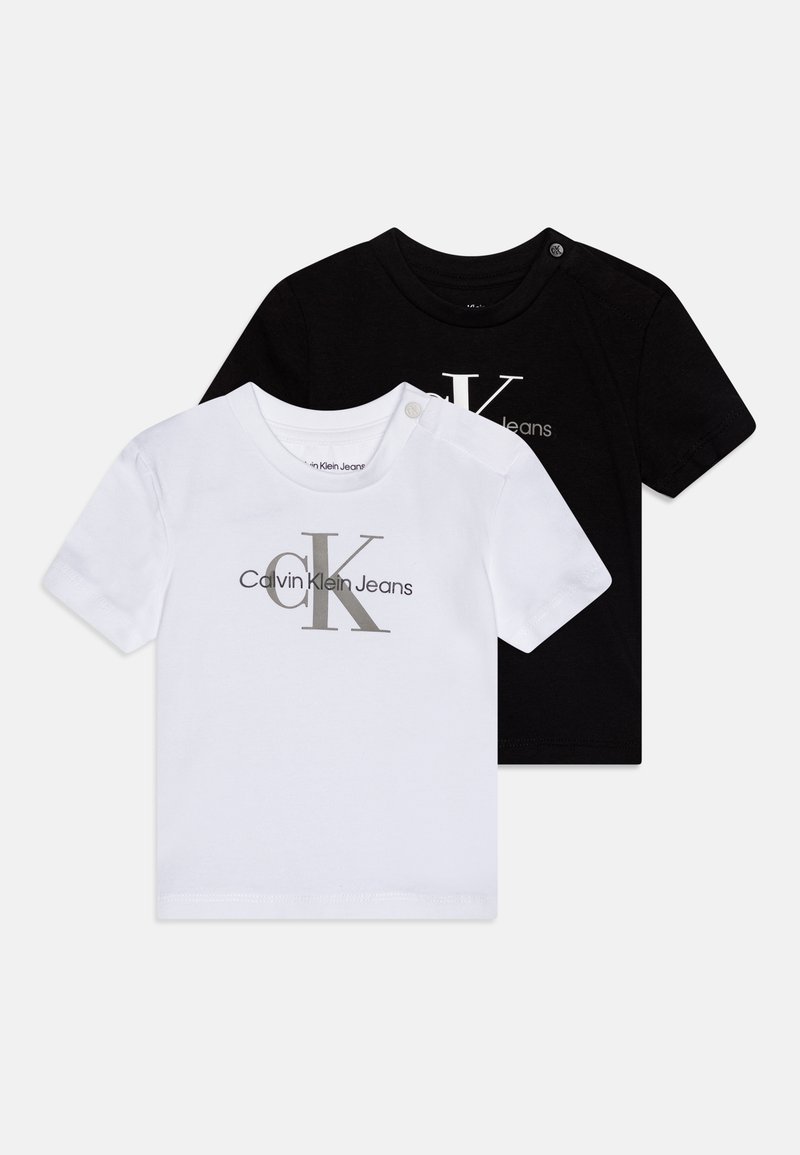 Calvin Klein Jeans - EXCLUSIVE BABY MONOLOGO UNISEX 2 PACK - Camiseta estampada - black/bright white, Ampliar