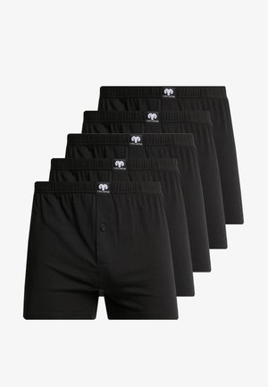Boxer shorts in cotone nero in confezione da cinque. Presentano una vita elastica, chiusura con bottone e un'etichetta logo discreta sul davanti.