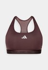 POWERREACT MEDIUM SUPPORT HYPERGLAM BRA - Reggiseno sportivo con sostegno medio - shadow brown/white