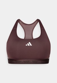POWERREACT MEDIUM SUPPORT HYPERGLAM BRA - Sports-BH-er med medium støtte - shadow brown/white