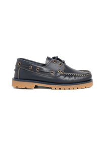 Chaussures Bateau Garçon Pisamonas - Cuir Véritable Avec Scratch - Taille 26 à 41