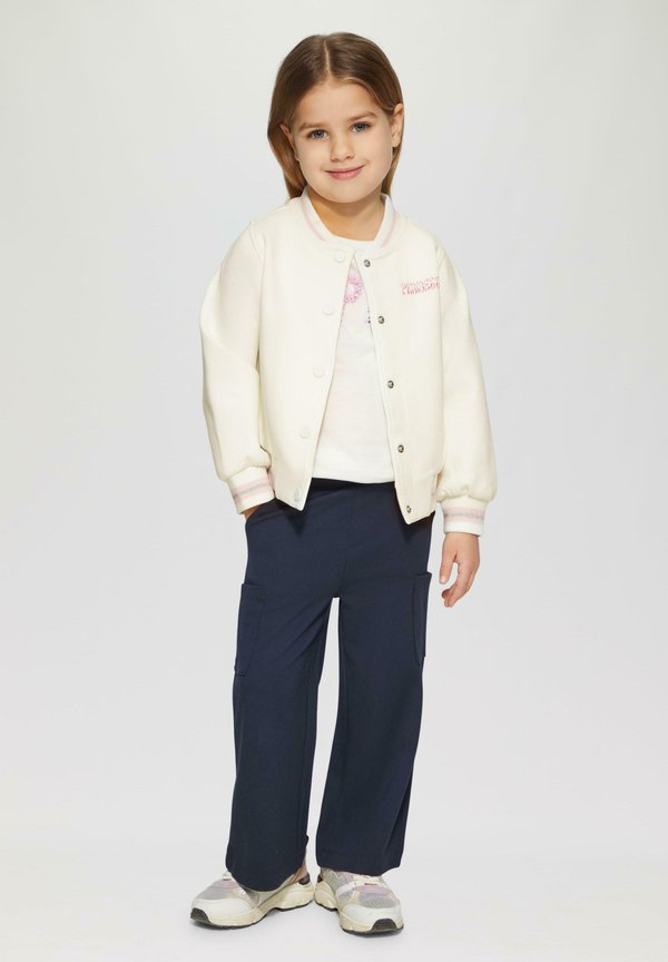 COLLEGE-STIL MIT PRINT- UND GLITZERDETAILS - Sweatjacke - wollweiß