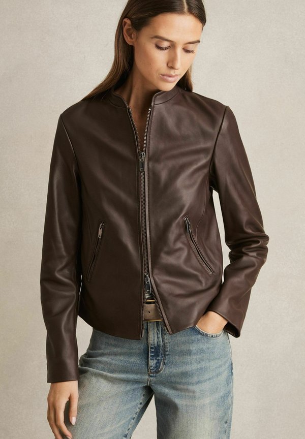 REGULAR FIT - ALLIE BIKER - Lederjacke