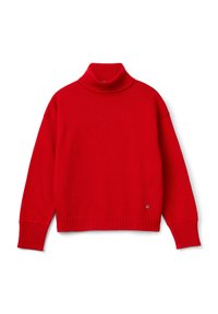 United Colors of Benetton WITH TURTLENECK AND LOGO - Strickpullover - red