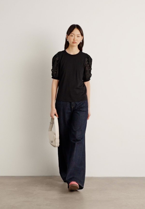 PUFF SLEEVE CREW NECK TEE - Print T-shirt2