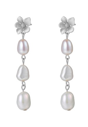 FLOWER AND PEARL DROP - Boucles d'oreilles - silver coloured
