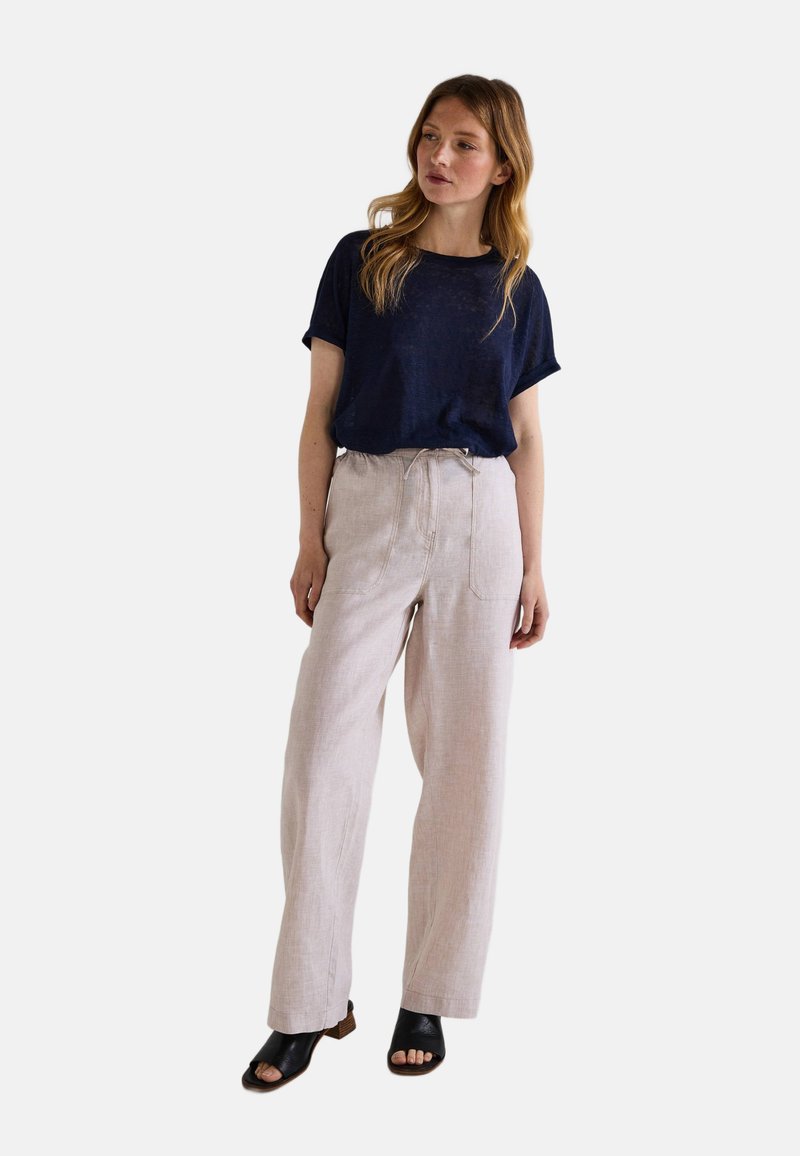 Monoprix TAILLE SEMI-ÉLASTIQUÉE UNI EN  - Pantalon classique - beige