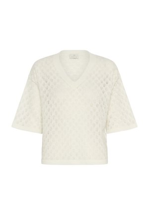 Kaffe V-NECK  - Trükipildiga T-särk - chalk