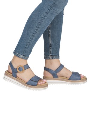 Remonte, REMONTE RIEMCHENSANDALEN D0Q52 - Plateausandalette - blue