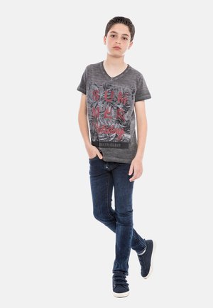 Ritchie Jeans COL V NOGOTA - T-shirt imprimé - gris foncé