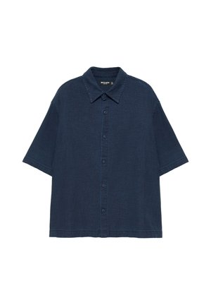 PULL&BEAR, SHORT SLEEVE RUSTIC - SHIRT - Chemise - dark blue