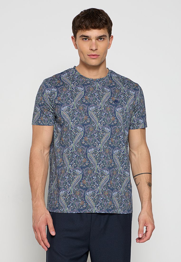 ETRO T-shirt print donkerblauw