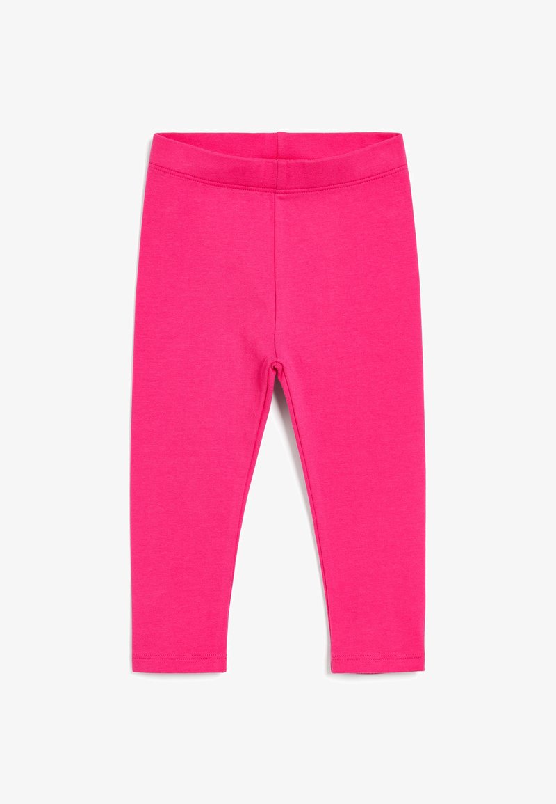 Leggings fucsia realizzati in un tessuto morbido e elasticizzato. Caratterizzati da una vita liscia e un design aderente, che si estende fino alla caviglia senza motivi.