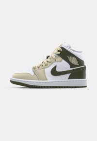 AIR JORDAN 1 MID - High-top trainers - white/med olive/rattan