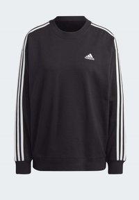 adidas Sportswear ESSENTIALS 3 STRIPES - Mikina - black white