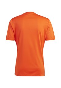 T-shirt met korte mouwen en ronde hals in een levendige oranje kleur. Gemaakt van lichtgewicht, glad materiaal met een eenvoudig ontwerp en zonder zichtbare patronen of accenten.
