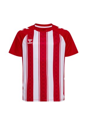 Hummel MATCH STRIPED  - T-Shirt print - true red/white