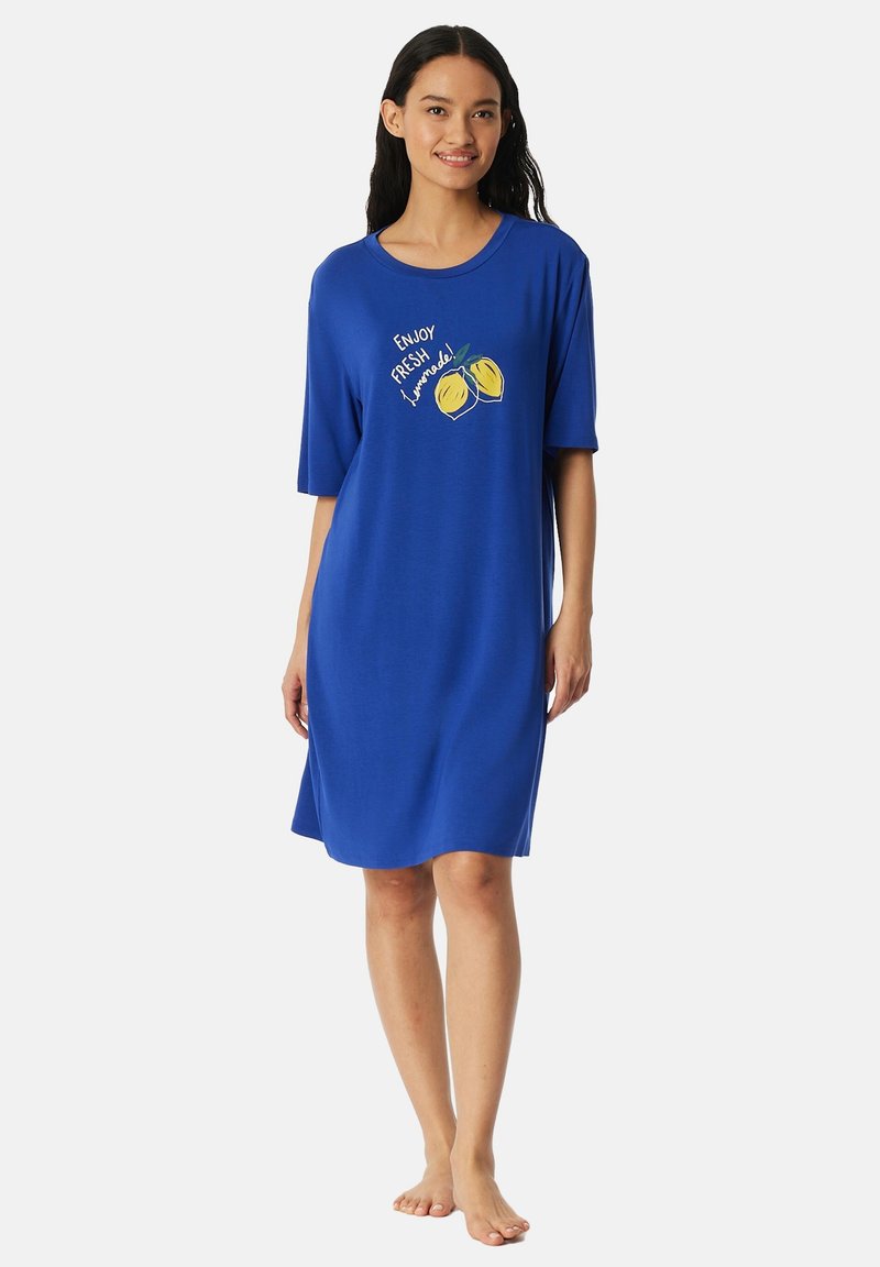 Camicia Da Notte Donna Schiesser Manica Lunga - Cotone Morbido Interlock, Lunghezza 110 Cm
