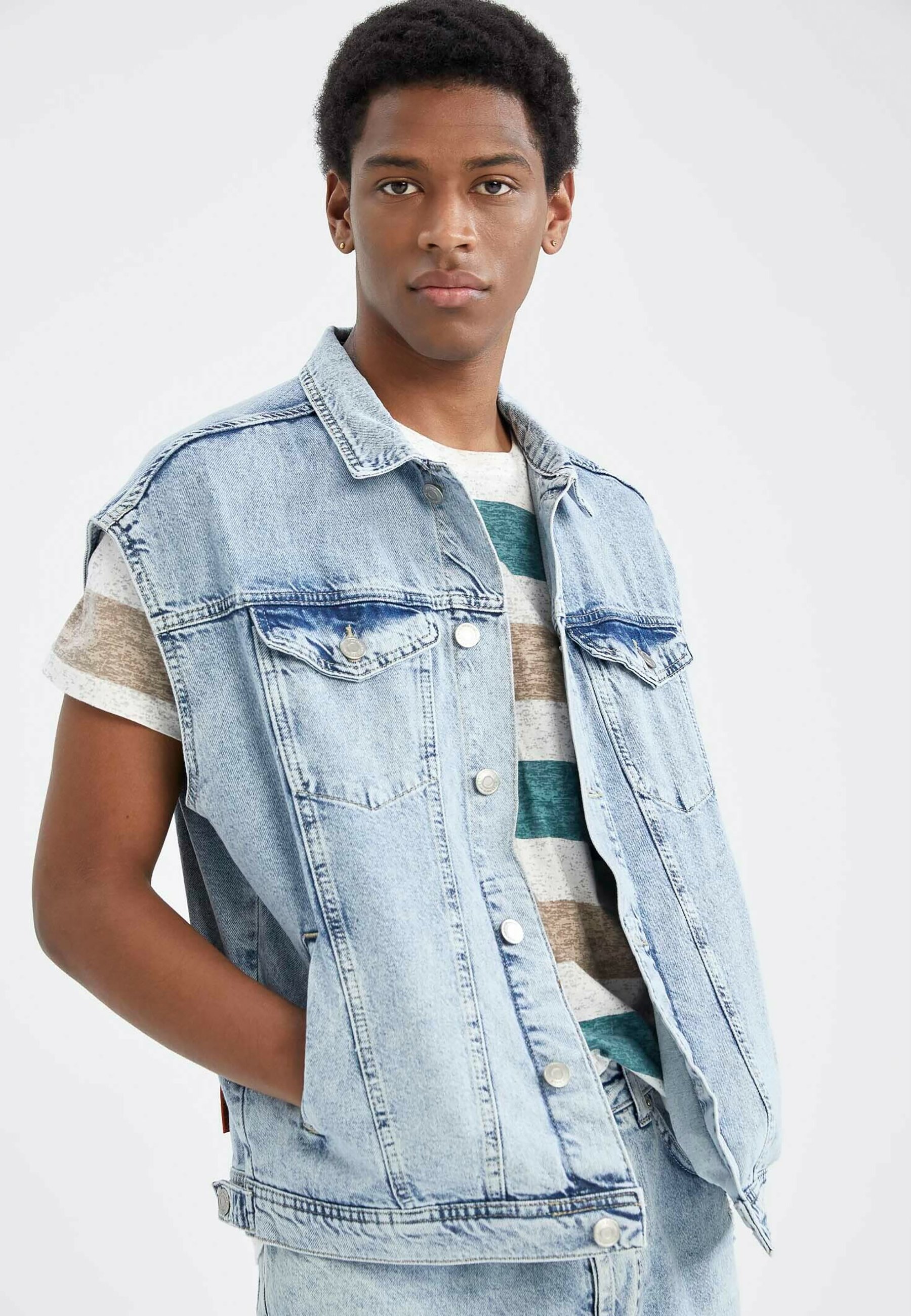 DeFacto Denim jacket - blue/light blue 