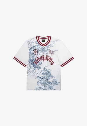 Ed Hardy, UNISEX SOARING DRAGON FOOTBALL SHIRT - T-shirt print - white
