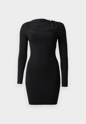David Koma CRYSTAL BUCKLE DRESS - Robe pull - black