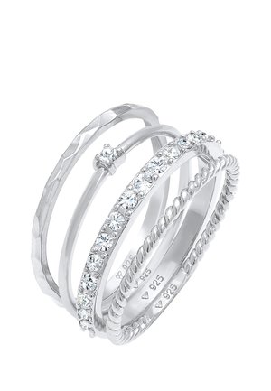 SPARKLING STACK - MIT KRISTALLEN VON SWAROVSKI® - Prsteň - silberfarben