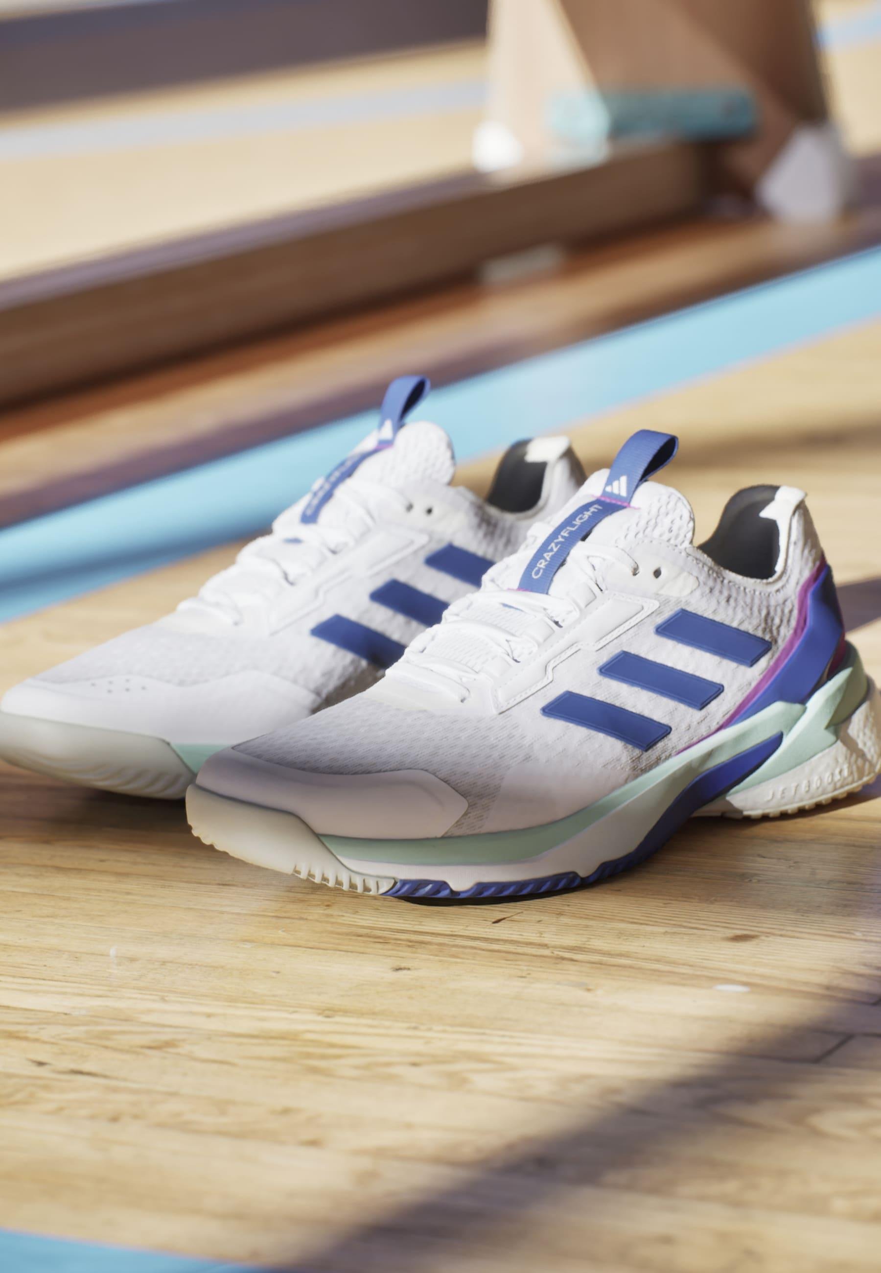 adidas gazelle silver green womens adidas Women's Crazyflight 6 Mid Volleyball Shoe White/Silver / 13 main image 1