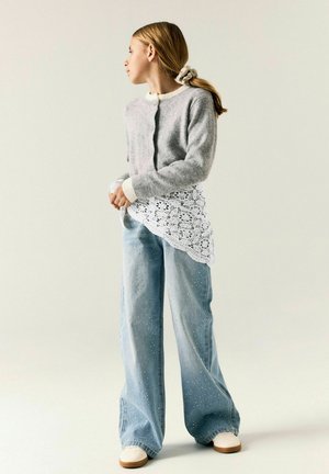 Name it, JEANS RHINESTONE WIDE FIT - Flared Jeans - light blue denim