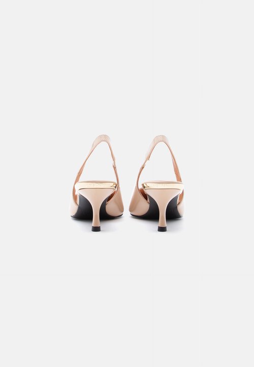 Escarpins Pointus COCCINELLE En Cuir Marron Noisette - Taille 38 (FR) / 6.5 (US) - Talon Kitten Heel - Occasion BE