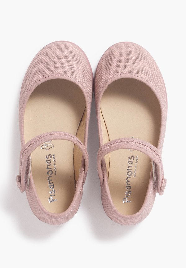 MERCEDITA ESCOTADA DETALLE BOTÓN CIERRE ADHERENTE – Riemchenballerina – rosa palo
