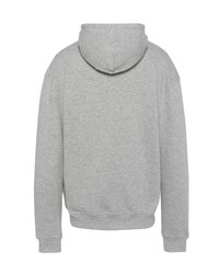 Szara bluza z kapturem, z mieszanki bawełny. Miękka w dotyku, z długimi rękawami, ściągaczami przy mankietach i u dołu. Posiada zaokrąglony kaptur, bez widocznych logo ani zdobień.