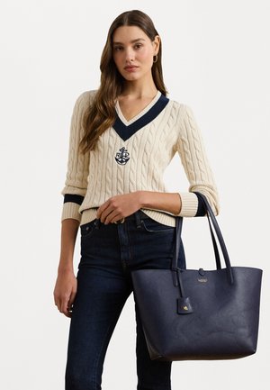 FAUX LEATHER LARGE REVERSIBLE TOTE BAG - Cabas - refined navy