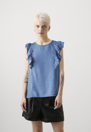 Vero Moda Petite VMBREE FRILL - Blůza - medium blue