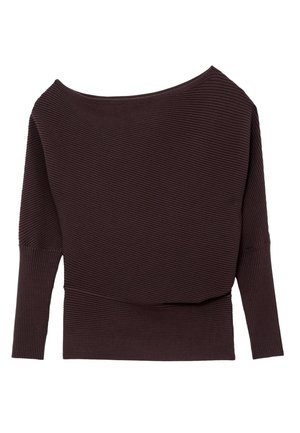 Reiss REGULAR FIT - LORNA ASYMMETRIC DRAPED - Jersey de punto - plum